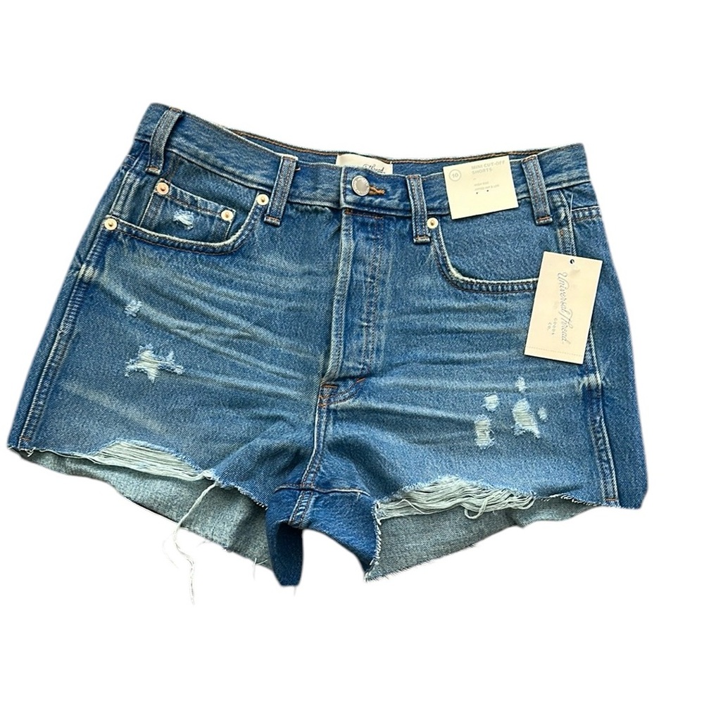 Women's High Rise Cutoff Mini Jean Shorts - Picture 1 of 6